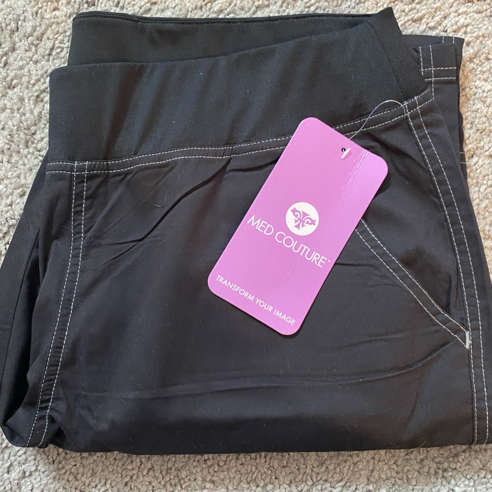 NWT Med Couture Black Scrub Pants